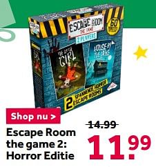 Aanbiedingen Escape room the game 2: horror editie - Identity Games - Geldig van 12/12/2020 tot 27/12/2020 bij Intertoys