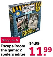 Aanbiedingen Escape room the game: 2 spelers editie - Identity Games - Geldig van 12/12/2020 tot 27/12/2020 bij Intertoys