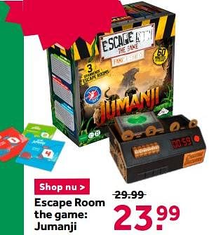 Aanbiedingen Escape room the game: jumanji - Identity Games - Geldig van 12/12/2020 tot 27/12/2020 bij Intertoys