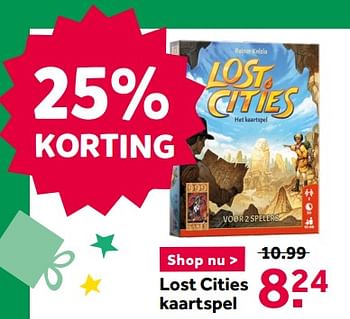Aanbiedingen Lost cities kaartspel - 999games - Geldig van 12/12/2020 tot 27/12/2020 bij Intertoys