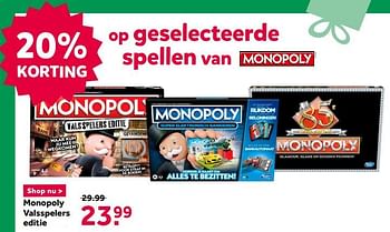 Aanbiedingen Monopoly valsspelers editie - Hasbro - Geldig van 12/12/2020 tot 27/12/2020 bij Intertoys