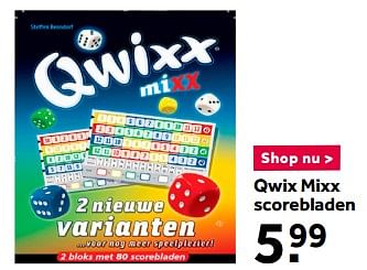 Aanbiedingen Qwix mixx scorebladen - Huismerk - Intertoys - Geldig van 12/12/2020 tot 27/12/2020 bij Intertoys