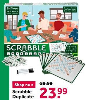 Aanbiedingen Scrabble duplicate - Mattel - Geldig van 12/12/2020 tot 27/12/2020 bij Intertoys