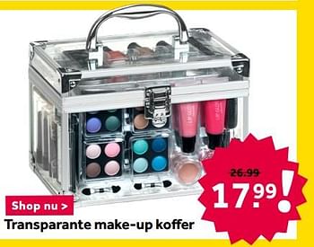 Aanbiedingen Transparante make-up koffer - Huismerk - Intertoys - Geldig van 12/12/2020 tot 27/12/2020 bij Intertoys