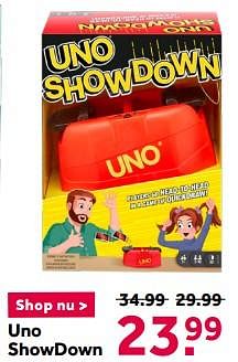 Aanbiedingen Uno showdown - Mattel - Geldig van 12/12/2020 tot 27/12/2020 bij Intertoys