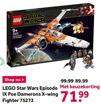 Aanbiedingen Lego star wars episode ix poe damerons x-wing fighter 75273 - Lego - Geldig van 12/12/2020 tot 27/12/2020 bij Intertoys