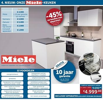 Aanbiedingen Miele keuken 12 voordelen 2m80 incl. apparaten + vaatwas - Miele - Geldig van 26/12/2020 tot 25/01/2021 bij Zelfbouwmarkt