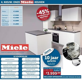 Aanbiedingen Miele keuken 2m70 incl. apparaten, excl.vaatwas - Miele - Geldig van 26/12/2020 tot 25/01/2021 bij Zelfbouwmarkt