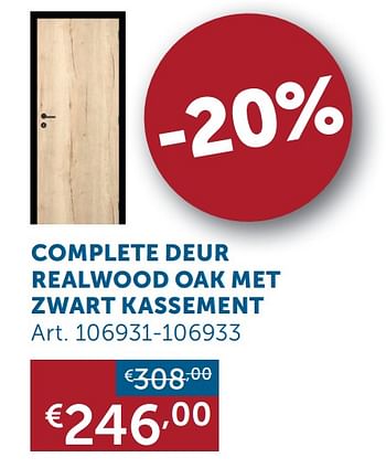 Aanbiedingen Complete deur realwood oak met zwart kassement - Geldig van 26/12/2020 tot 25/01/2021 bij Zelfbouwmarkt