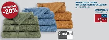 Aanbiedingen Badtextiel cosibel washandje - Cosibel  - Geldig van 26/12/2020 tot 25/01/2021 bij Zelfbouwmarkt