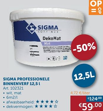 Aanbiedingen Sigma professionele binnenverf - Sigma - Geldig van 26/12/2020 tot 25/01/2021 bij Zelfbouwmarkt