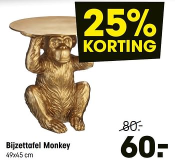 Aanbiedingen Bijzettafel monkey - Huismerk - Kwantum - Geldig van 04/01/2021 tot 17/01/2021 bij Kwantum
