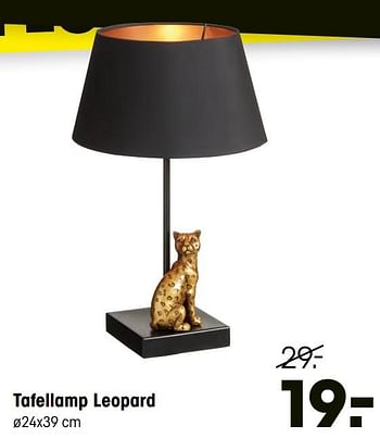 Aanbiedingen Tafellamp leopard - Huismerk - Kwantum - Geldig van 04/01/2021 tot 17/01/2021 bij Kwantum