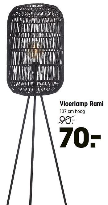 Aanbiedingen Vloerlamp rami - Huismerk - Kwantum - Geldig van 04/01/2021 tot 17/01/2021 bij Kwantum