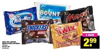 Aanbiedingen Mars twix snickers bounty of milky way mini`s - Huismerk - Big Bazar - Geldig van 04/01/2021 tot 17/01/2021 bij Big Bazar