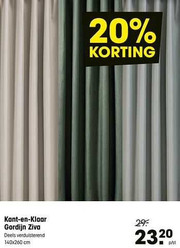 Aanbiedingen Kant-en-klaar gordijn ziva - Huismerk - Kwantum - Geldig van 18/01/2021 tot 31/01/2021 bij Kwantum