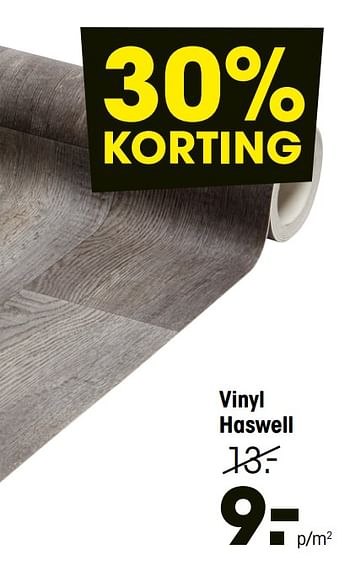 Aanbiedingen Vinyl haswell - Huismerk - Kwantum - Geldig van 18/01/2021 tot 31/01/2021 bij Kwantum