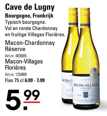 Aanbiedingen Cave de lugny bourgogne, frankrijk - Witte wijnen - Geldig van 04/01/2021 tot 25/01/2021 bij Sligro
