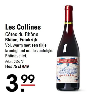 Aanbiedingen Les collines côtes du rhône rhône, frankrijk - Rode wijnen - Geldig van 04/01/2021 tot 25/01/2021 bij Sligro
