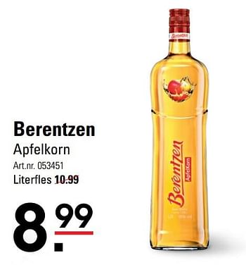 Aanbiedingen Berentzen apfelkorn - Berentzen - Geldig van 04/01/2021 tot 25/01/2021 bij Sligro