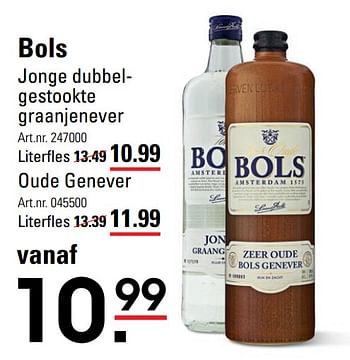 Aanbiedingen Bols jonge dubbelgestookte graanjenever - Bols - Geldig van 04/01/2021 tot 25/01/2021 bij Sligro