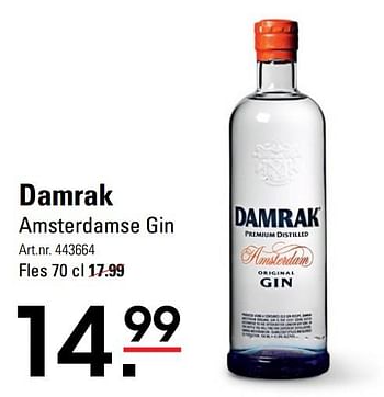 Aanbiedingen Damrak amsterdamse gin - Damrak - Geldig van 04/01/2021 tot 25/01/2021 bij Sligro