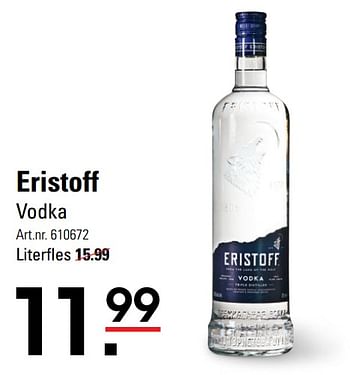 Aanbiedingen Eristoff vodka - Eristoff - Geldig van 04/01/2021 tot 25/01/2021 bij Sligro