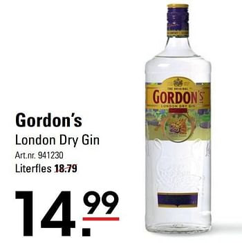 Aanbiedingen Gordon`s london dry gin - Gordon's - Geldig van 04/01/2021 tot 25/01/2021 bij Sligro