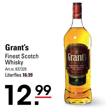 Aanbiedingen Grant`s finest scotch whisky - Grant's - Geldig van 04/01/2021 tot 25/01/2021 bij Sligro