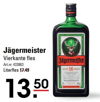 Aanbiedingen Jägermeister vierkante fles - Jagermeister - Geldig van 04/01/2021 tot 25/01/2021 bij Sligro