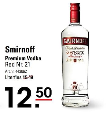 Aanbiedingen Smirnoff premium vodka red nr. 21 - Smirnoff - Geldig van 04/01/2021 tot 25/01/2021 bij Sligro