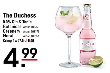 Aanbiedingen The duchess 0.0% gin + tonic - Duchess - Geldig van 04/01/2021 tot 25/01/2021 bij Sligro