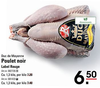 Aanbiedingen Duc de mayenne poulet noir label rouge - Duc - Geldig van 04/01/2021 tot 25/01/2021 bij Sligro