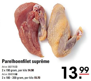 Aanbiedingen Parelhoenfilet suprême - Huismerk - Sligro - Geldig van 04/01/2021 tot 25/01/2021 bij Sligro