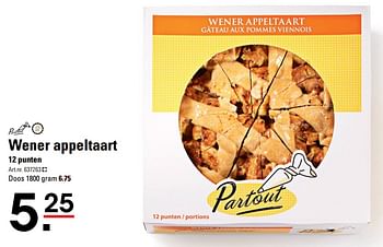 Aanbiedingen Wener appeltaart 12 punten - Partout - Geldig van 04/01/2021 tot 25/01/2021 bij Sligro