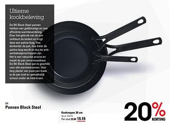Aanbiedingen Bk pannen black steel koekenpan - BK - Geldig van 04/01/2021 tot 25/01/2021 bij Sligro