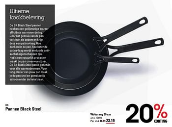 Aanbiedingen Bk pannen black steel wokarang - BK - Geldig van 04/01/2021 tot 25/01/2021 bij Sligro
