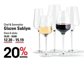 Aanbiedingen Chef + sommelier glazen sublym - Chef &amp; Sommelier - Geldig van 04/01/2021 tot 25/01/2021 bij Sligro