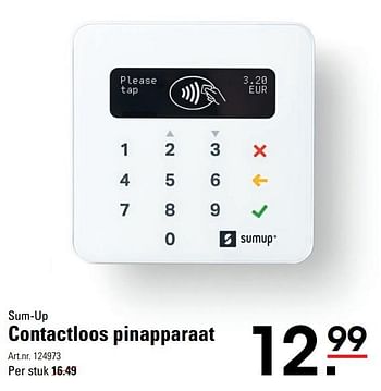 Aanbiedingen Sum-up contactloos pinapparaat - Sumup' - Geldig van 04/01/2021 tot 25/01/2021 bij Sligro