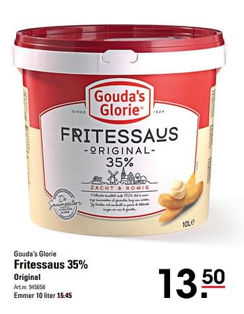 Aanbiedingen Fritessaus 35% original - Gouda's Glorie - Geldig van 04/01/2021 tot 25/01/2021 bij Sligro