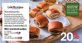 Aanbiedingen Mini worstenbroodjes - Lekkernijen - Geldig van 04/01/2021 tot 25/01/2021 bij Sligro