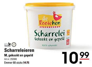 Aanbiedingen Scharreleieren m, gekookt en gepeld - De Rooiehen - Geldig van 04/01/2021 tot 25/01/2021 bij Sligro