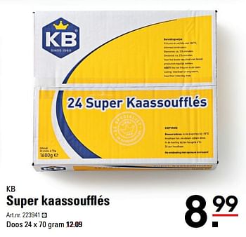 Aanbiedingen Super kaassoufflés - KB - Geldig van 04/01/2021 tot 25/01/2021 bij Sligro