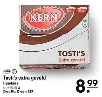 Aanbiedingen Tosti`s extra gevuld ham-kaas - Kern - Geldig van 04/01/2021 tot 25/01/2021 bij Sligro