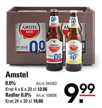 Aanbiedingen Amstel 0.0% - Amstel - Geldig van 04/01/2021 tot 25/01/2021 bij Sligro