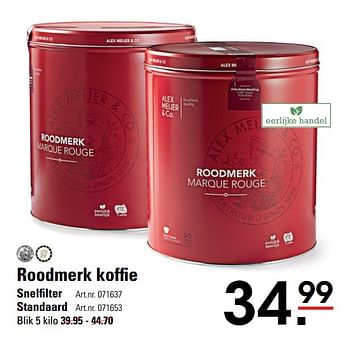 Aanbiedingen Roodmerk koffie snelfilter - Alex Meijer - Geldig van 04/01/2021 tot 25/01/2021 bij Sligro