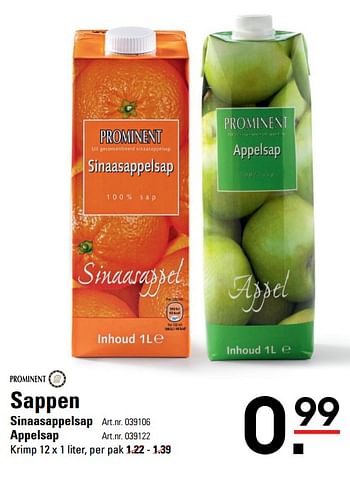 Aanbiedingen Sappen sinaasappelsap - Prominent - Geldig van 04/01/2021 tot 25/01/2021 bij Sligro