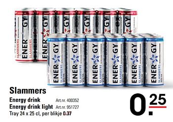 Aanbiedingen Slammers energy drink - Slammers - Geldig van 04/01/2021 tot 25/01/2021 bij Sligro