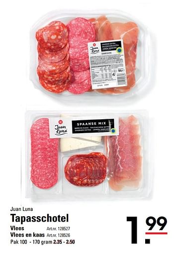 Aanbiedingen Tapasschotel vlees - Juan Luna - Geldig van 04/01/2021 tot 25/01/2021 bij Sligro