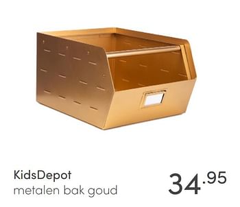 Aanbiedingen Kidsdepot metalen bak goud - KidsDepot  - Geldig van 17/01/2021 tot 06/02/2021 bij Baby & Tiener Megastore